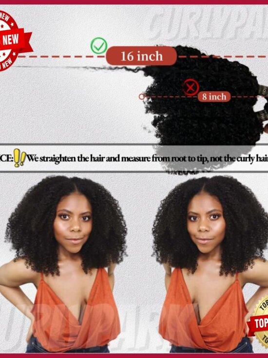 16 Inch Human Hair Crochet Extensions Deep Wave Burmese Curls Pre Looped main image 4